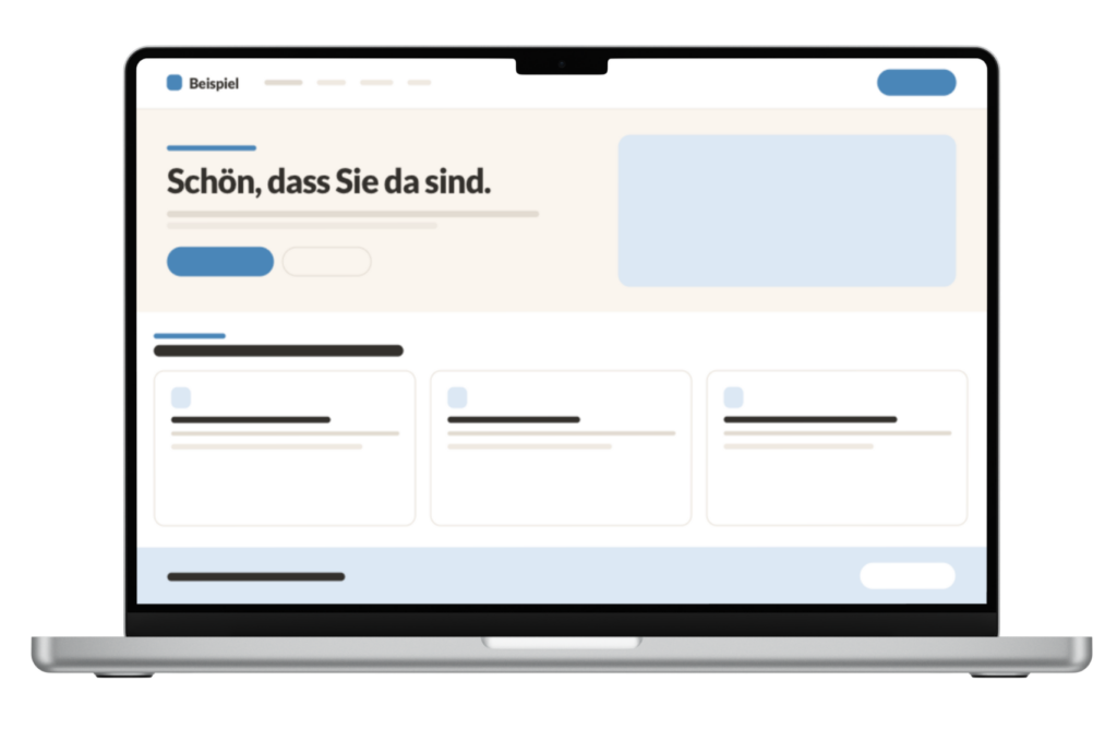 Beispielwebsite auf einem Laptop