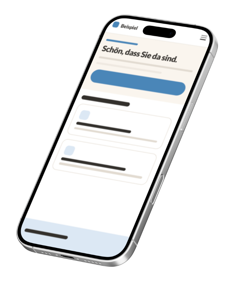 Beispielwebsite auf einem Smartphone